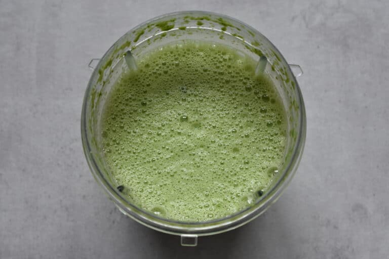 Wild garlic blended with soya milk