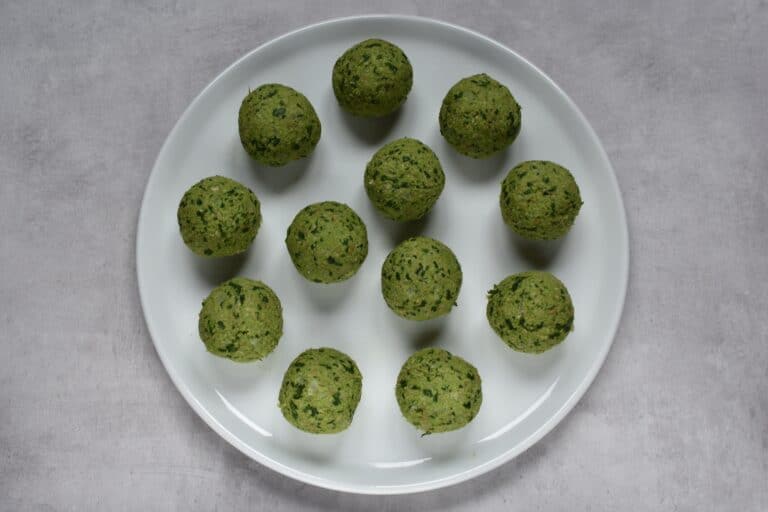 Raw wild garlic bread dumplings (canederli).