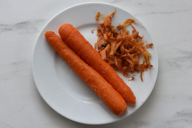 Peeled slow-baked carrots.